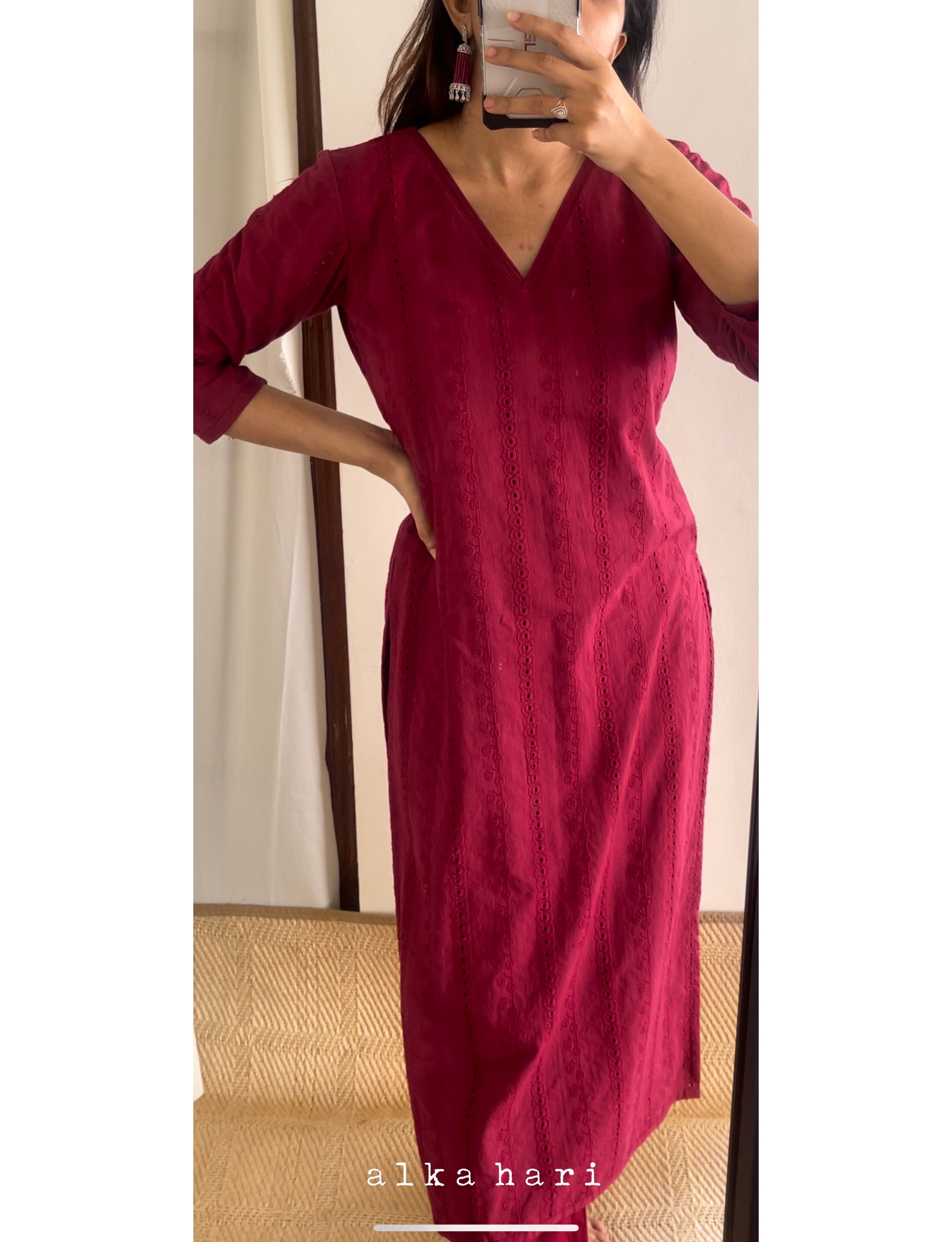 Red Hakoba Kurta